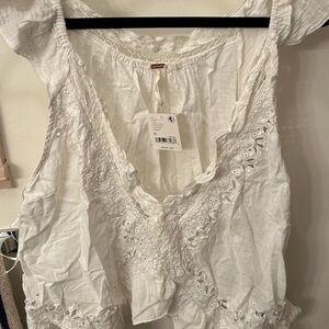 Free People NWT White Eyelet Lace Women's Top